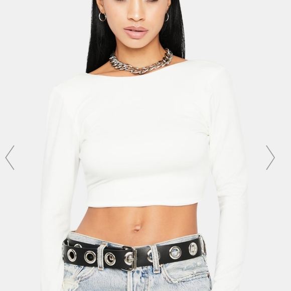 Dolls Kill Tops - NWT White Open Back Crop Top 😍